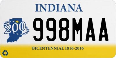 IN license plate 998MAA