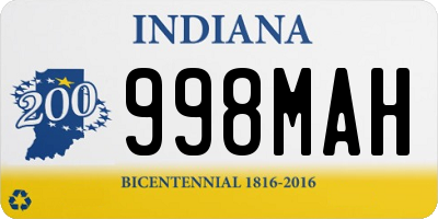 IN license plate 998MAH