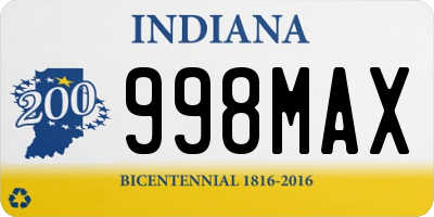 IN license plate 998MAX