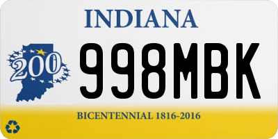 IN license plate 998MBK