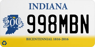 IN license plate 998MBN
