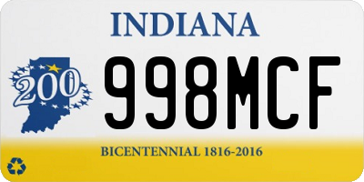 IN license plate 998MCF