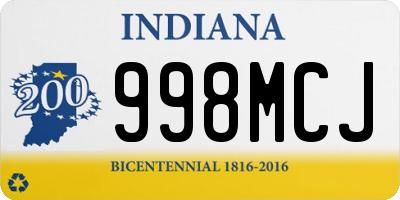 IN license plate 998MCJ