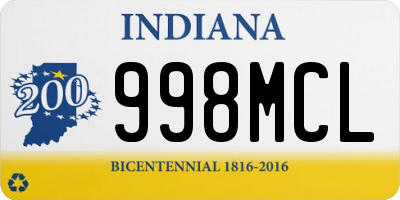 IN license plate 998MCL