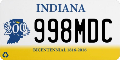 IN license plate 998MDC