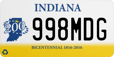 IN license plate 998MDG