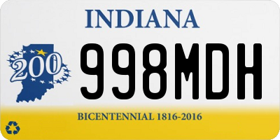 IN license plate 998MDH