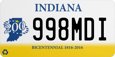 IN license plate 998MDI