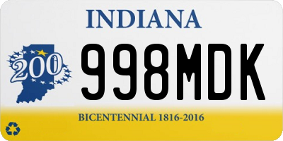 IN license plate 998MDK