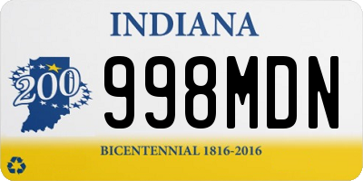 IN license plate 998MDN