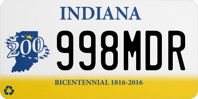 IN license plate 998MDR