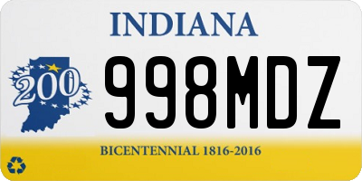 IN license plate 998MDZ