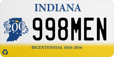 IN license plate 998MEN