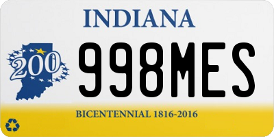 IN license plate 998MES