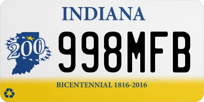 IN license plate 998MFB