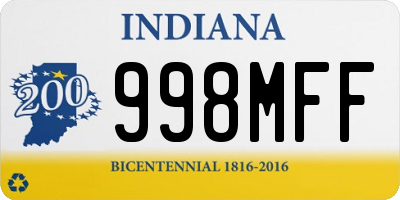 IN license plate 998MFF