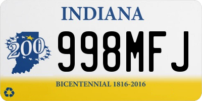 IN license plate 998MFJ