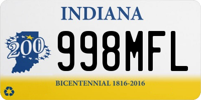 IN license plate 998MFL