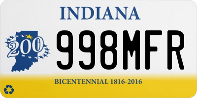 IN license plate 998MFR