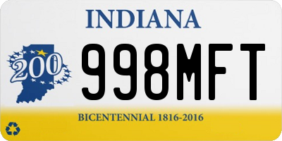 IN license plate 998MFT