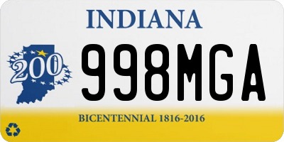 IN license plate 998MGA