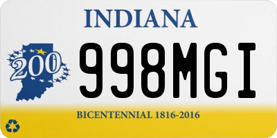IN license plate 998MGI