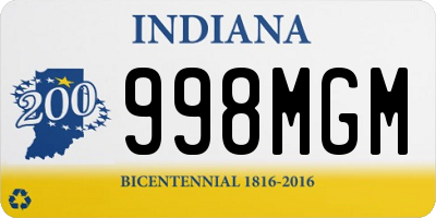 IN license plate 998MGM