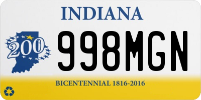 IN license plate 998MGN