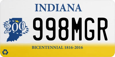 IN license plate 998MGR