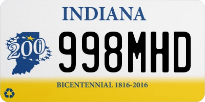 IN license plate 998MHD