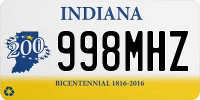 IN license plate 998MHZ