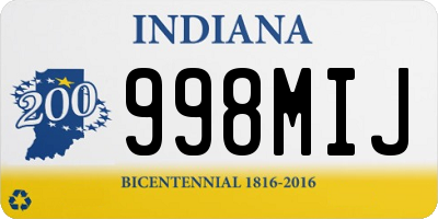 IN license plate 998MIJ