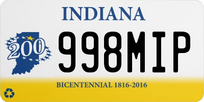 IN license plate 998MIP
