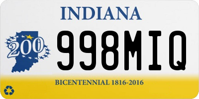 IN license plate 998MIQ