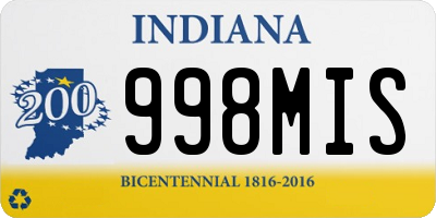 IN license plate 998MIS