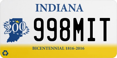 IN license plate 998MIT