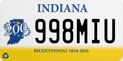 IN license plate 998MIU