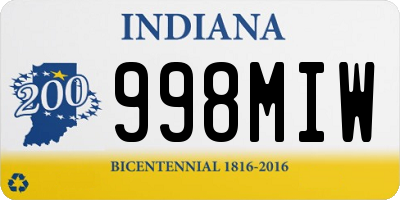 IN license plate 998MIW