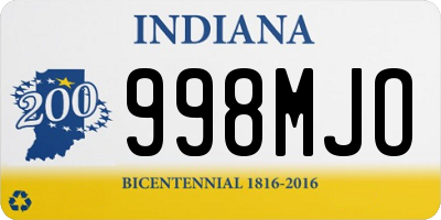 IN license plate 998MJO