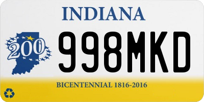 IN license plate 998MKD