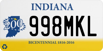 IN license plate 998MKL