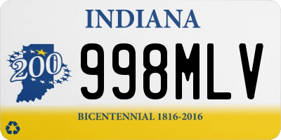 IN license plate 998MLV