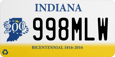 IN license plate 998MLW