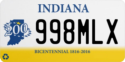 IN license plate 998MLX