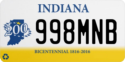 IN license plate 998MNB