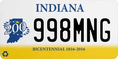 IN license plate 998MNG