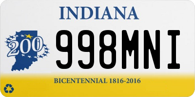 IN license plate 998MNI