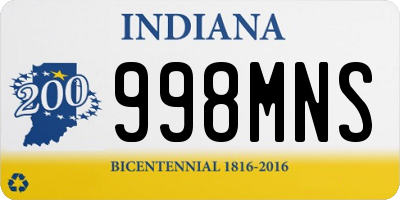 IN license plate 998MNS