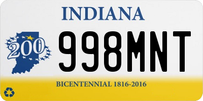 IN license plate 998MNT