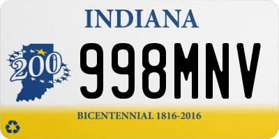 IN license plate 998MNV